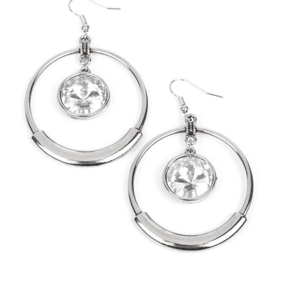 Paparazzi Silver Hoop Earrings with Charms - Picture 1 of 3